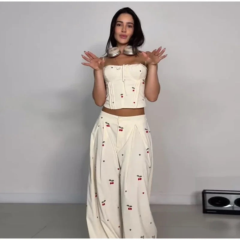 Sexy Print Vest Pants Beach Slash Set