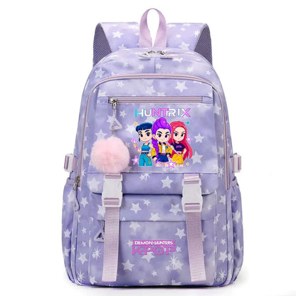 KPop Demon Hunters Print Student Backpack Large Capacity Schoolbag