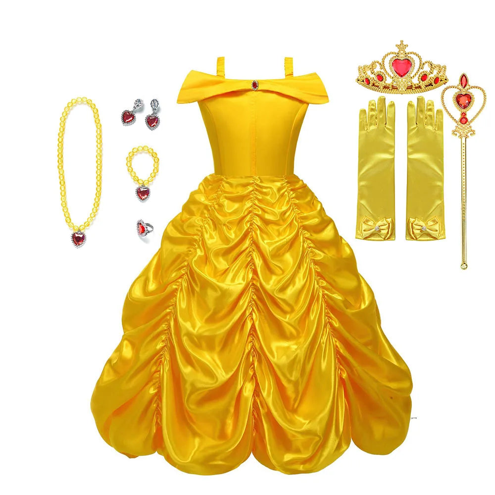Off Shoulder Yellow Princess Costume Cosplay Dress