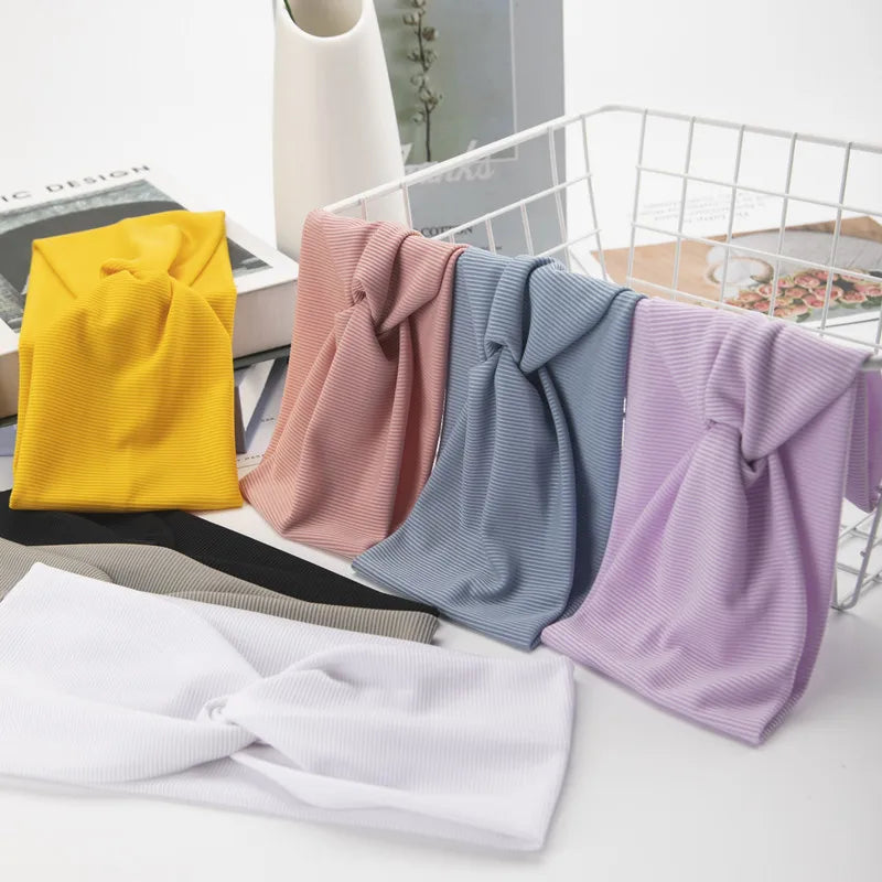 Silky Threaded Fabric Twist Headband