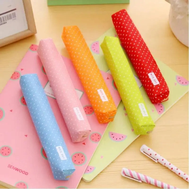Candy Striped Polka Dot Pencil Case Small