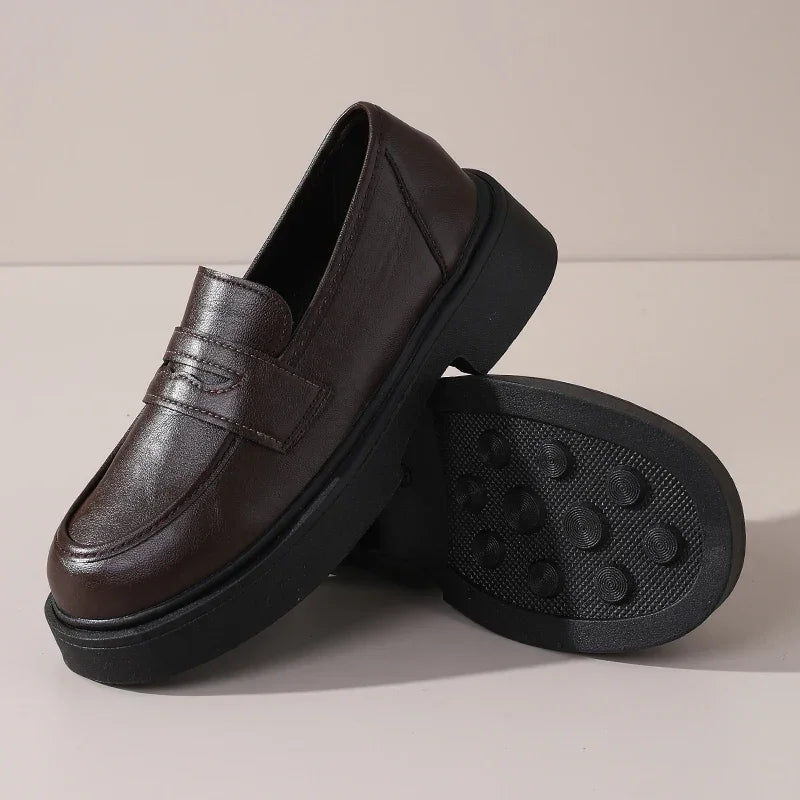 Retro British Style Thick-Soled Casual Shoes