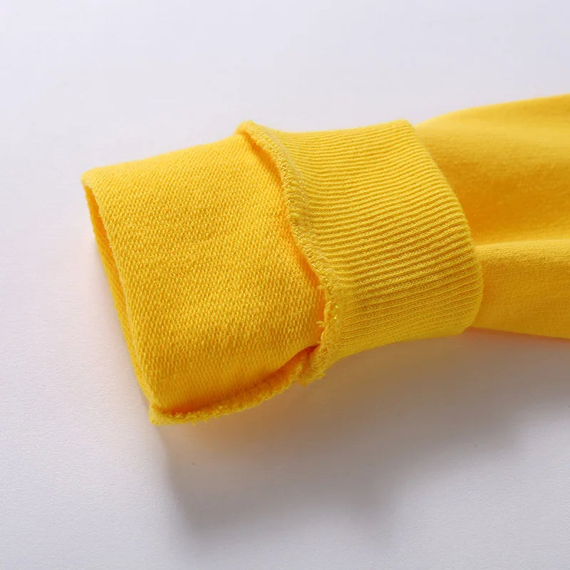 Spring Cotton Plain Hoodies Tops 3-10 Years Long Sleeve T-shirt