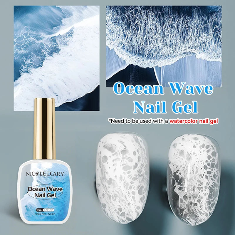 15ml Bubble Ocean Wave Gel White Gel Nail Polish Varnish UV LED Soak Off Gel