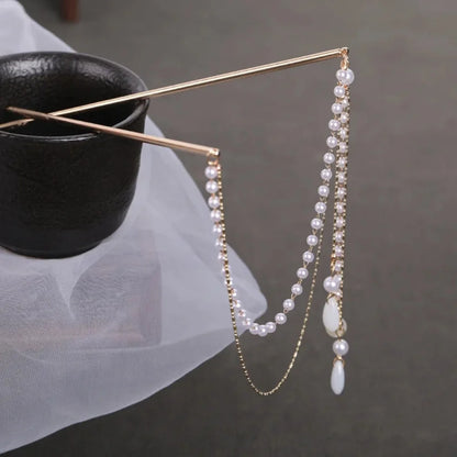 Long Tassel Double Chain Hair Pins Nunchaku Hairpin Chinese Hanfu Hair Stick