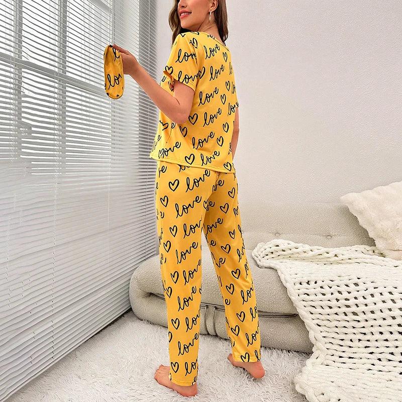Cartoon Print Pajama Sleepwear Set