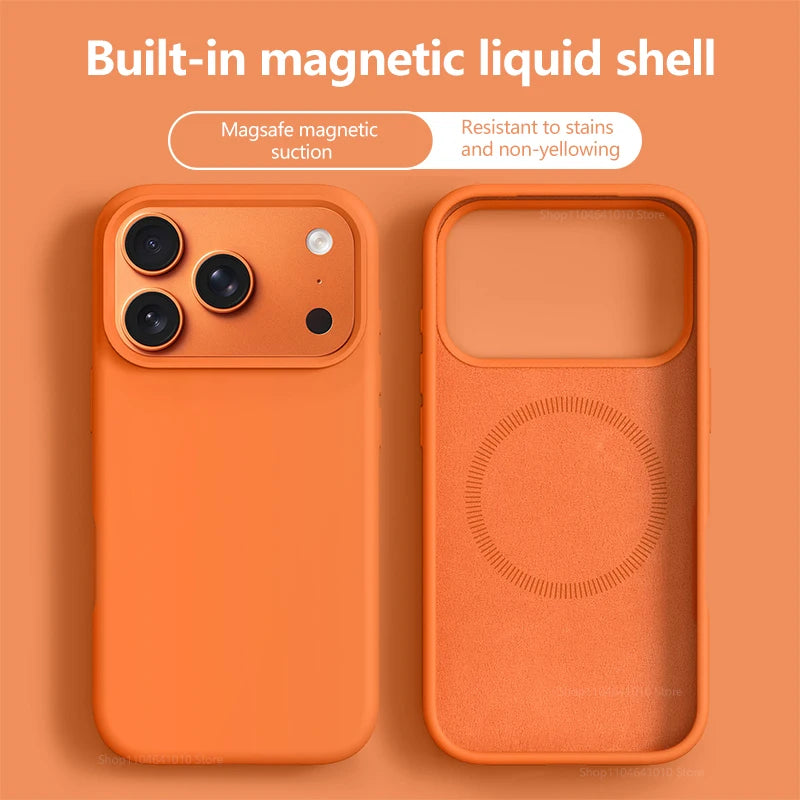 Original Magnetic Phone Case For iPhone 17 16 Pro Max Liquid Silicone Cases