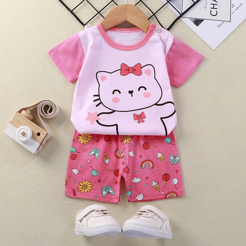 Baby Girl Outfit Set Short Sleeve T-shirt