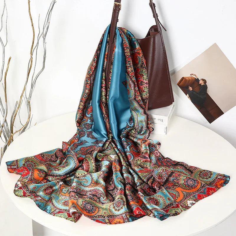 180*90cm Luxury Classic Sun Protection Silk Scarves Silk Shawl