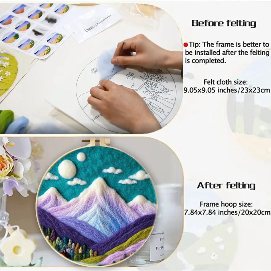 Needle Felting Kit Wool Painting Kit DIY Felt Wool Needle Felt Set