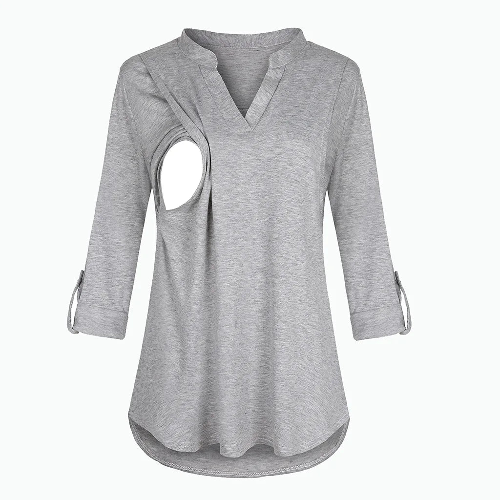 Maternity Breastfeeding T-shirt  Long Sleeve Pregnant