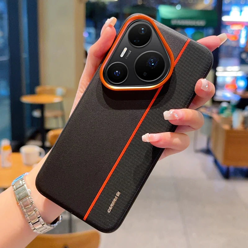 Huawei Pura Luxury PU Leather Shockproof Cover