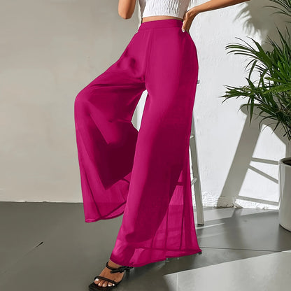 Loose Ice Silk Chiffon Wide Legged Straight Pants