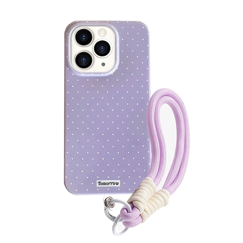 Polka Dot Small Fresh Mobile Phone Case for iPhone Ultra Slim Shockproof Cover