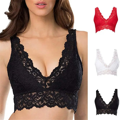 Backless Cami Vest Tank Beautiful Back Sexy Lace Plus Size Bra
