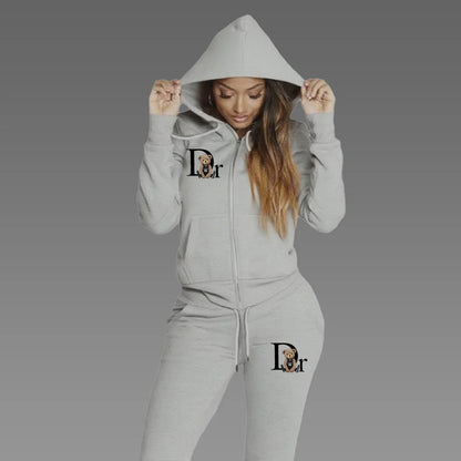 Zipper Cardigan Hoodie Jogging Suit