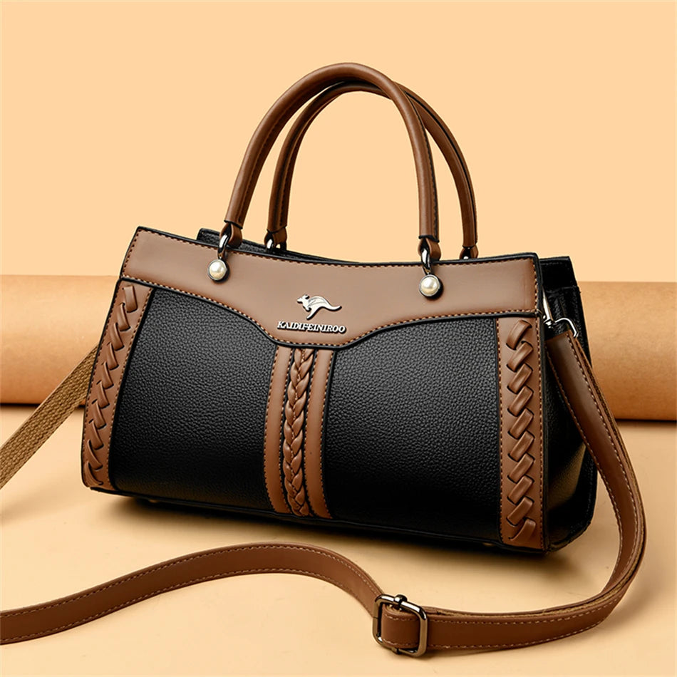 Luxury Multi Layered High Quality Soft Leather Messenger Bag