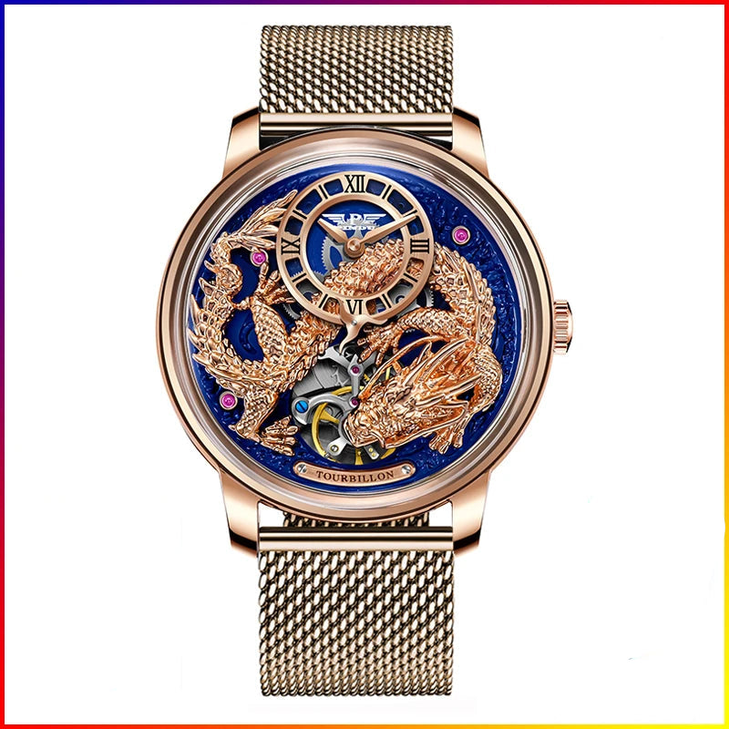 Golden Dragon Dial Mechanical Sapphire Waterproof Automatic Mechanical Watch