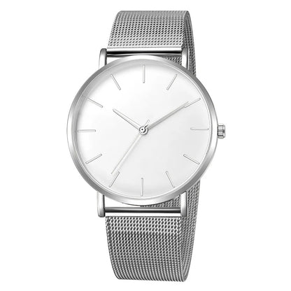 Luxury Metal Mesh Quartz Elegant Rose Gold Wristwatch