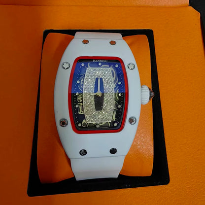 Luxury Silicone Sports Quartz Diamond Wristwatch