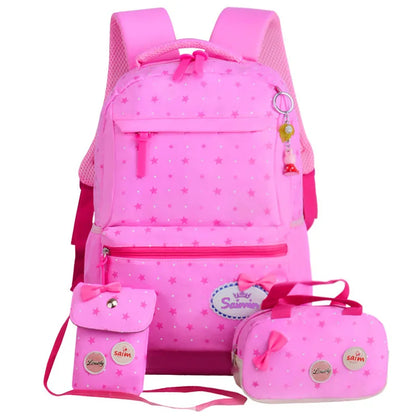 3PcsTeenagers girls Lightweight waterproof school bags