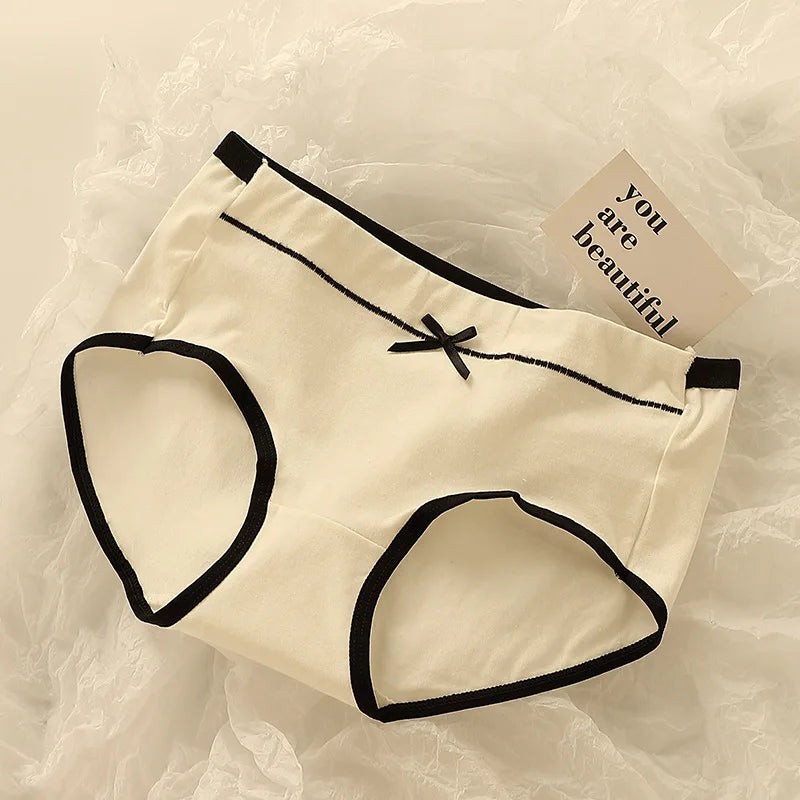 3pcs Full Cotton High Waist Lingerie