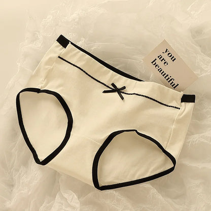 3pcs Full Cotton High Waist Lingerie