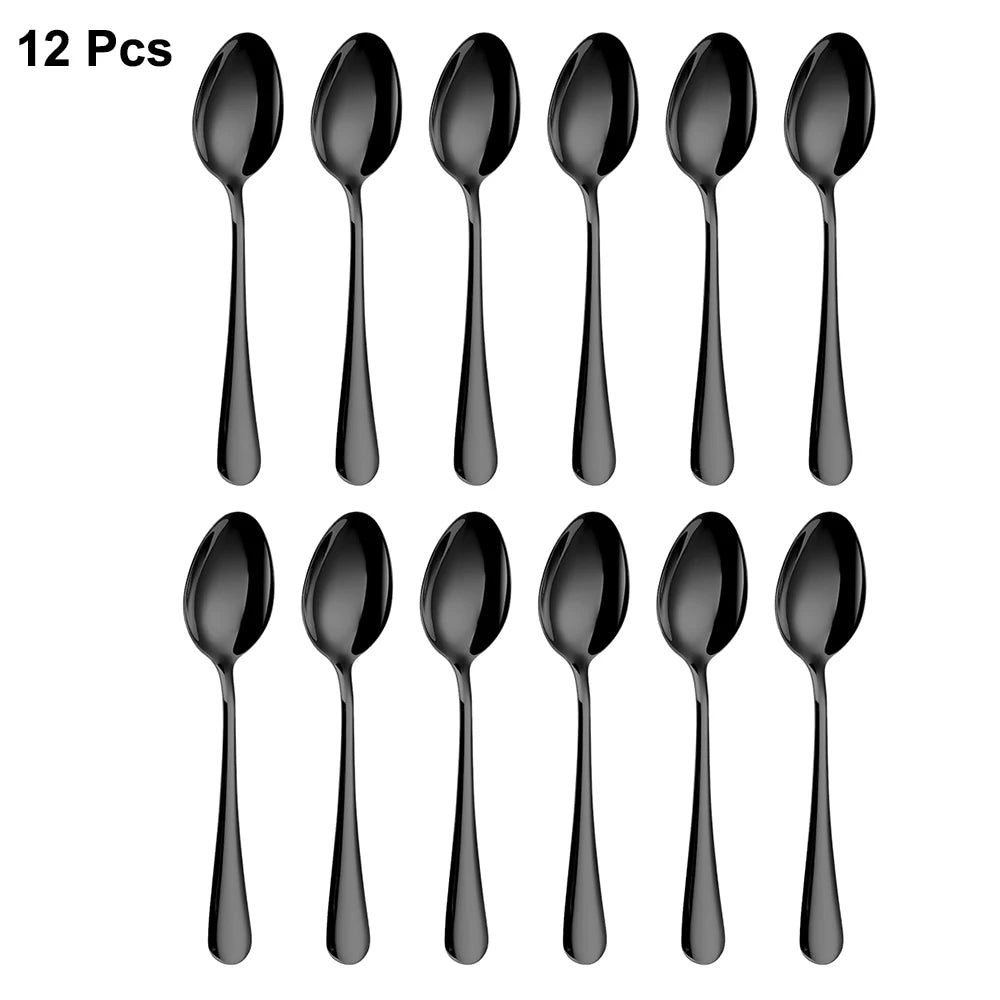 4/6/12 Pieces Gold Dessert Stirring Spoons Set
