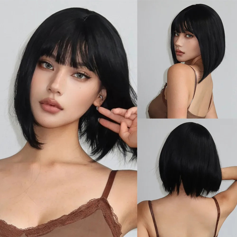 Straight Short Highlights Blonde Hair Wig