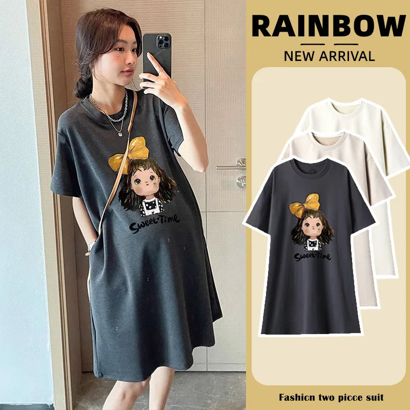 Maternity Large Size Small T-Shirt Skirt