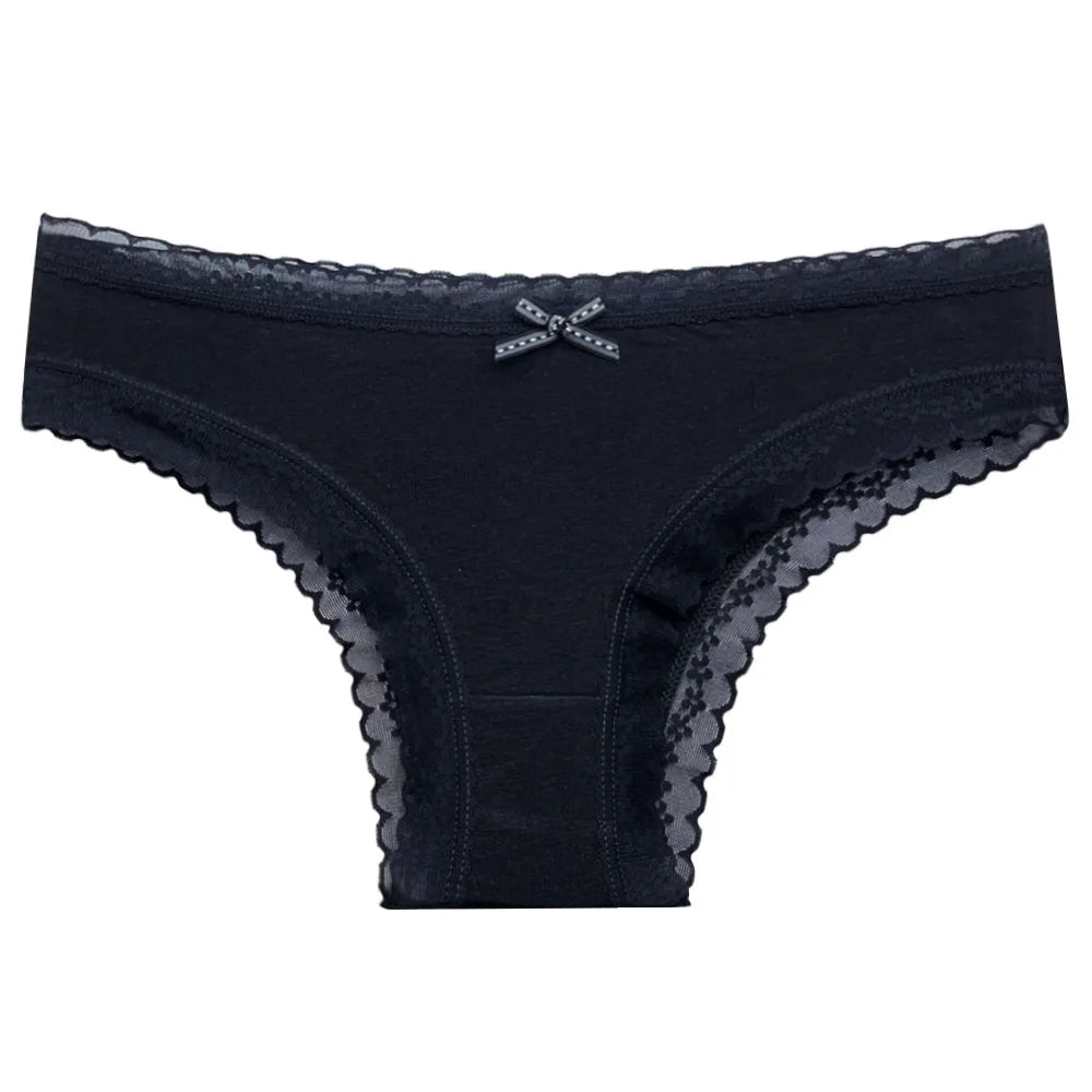 5 Pcs/Set Cotton Panties Sexy Lace Low Waist M-XL  Lingerie