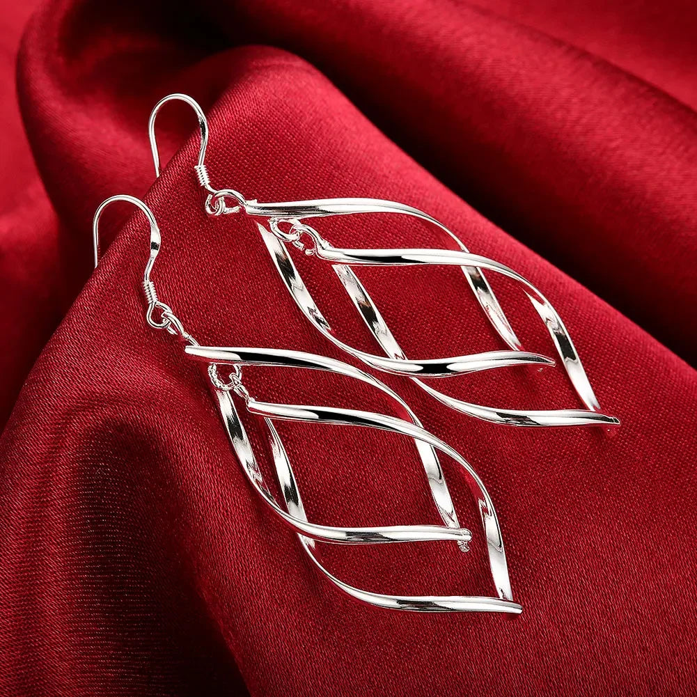 925 Sterling Silver Round Circle Hoop Earrings