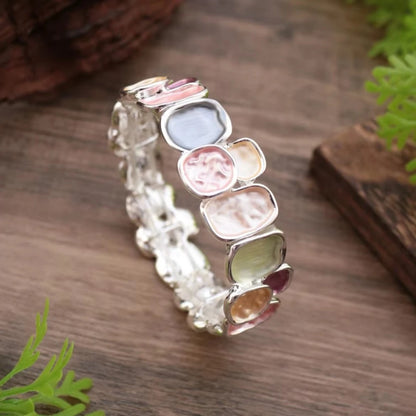 Vintage Dripping Oil Hollow Rose Flowers Geometric Bracelets