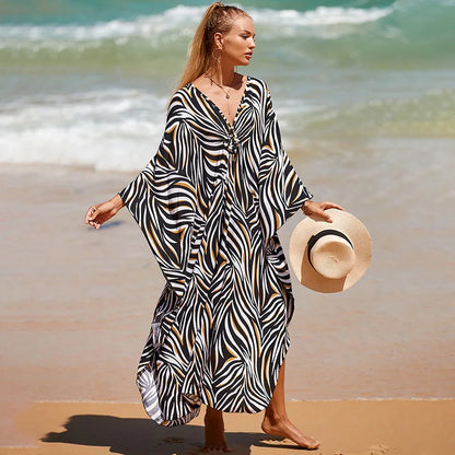 Kaftan Swimsuit Cover Up Oversized Long Beach Dress