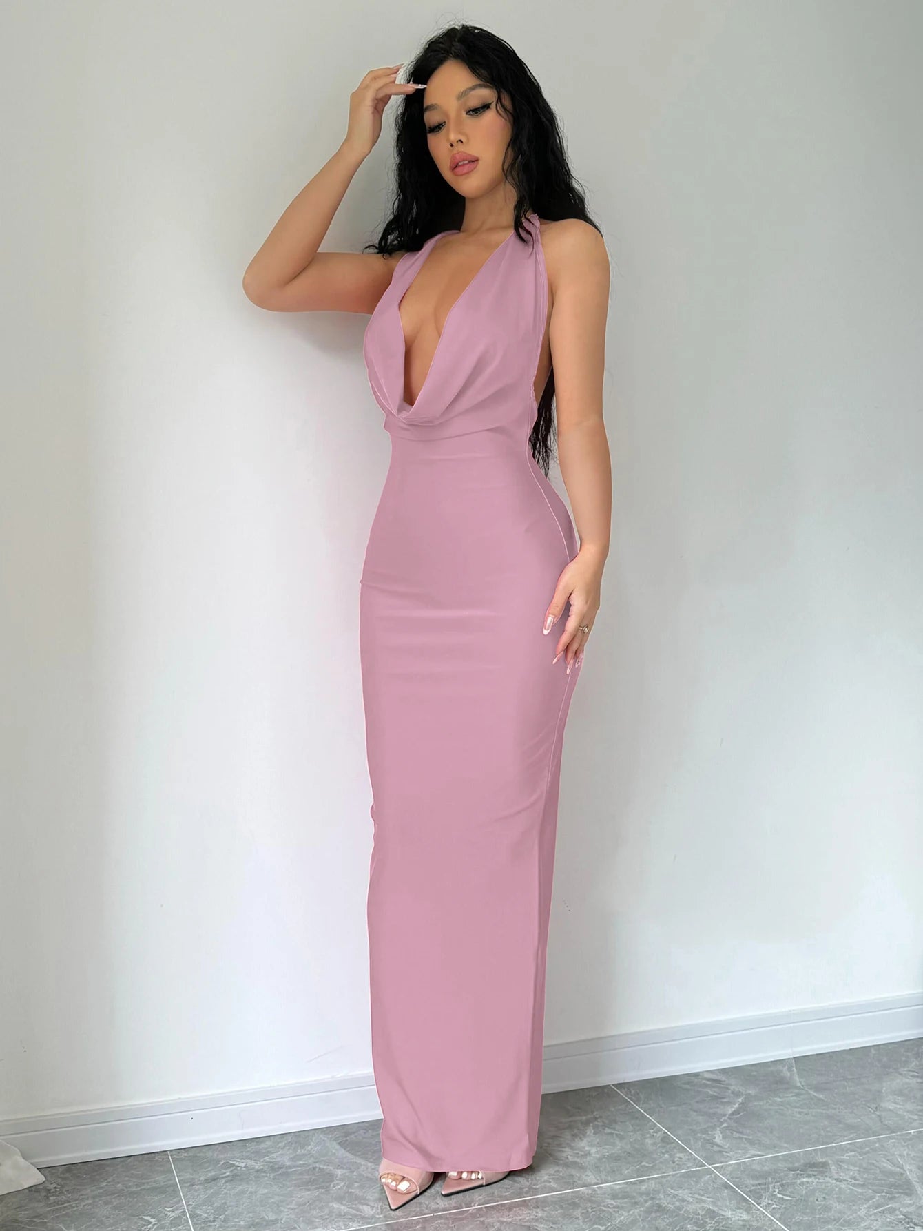 Backless Midi Bodycon Sexy Dress