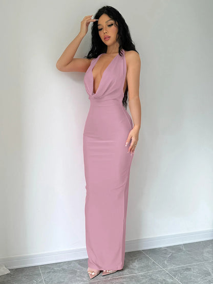 Backless Midi Bodycon Sexy Dress
