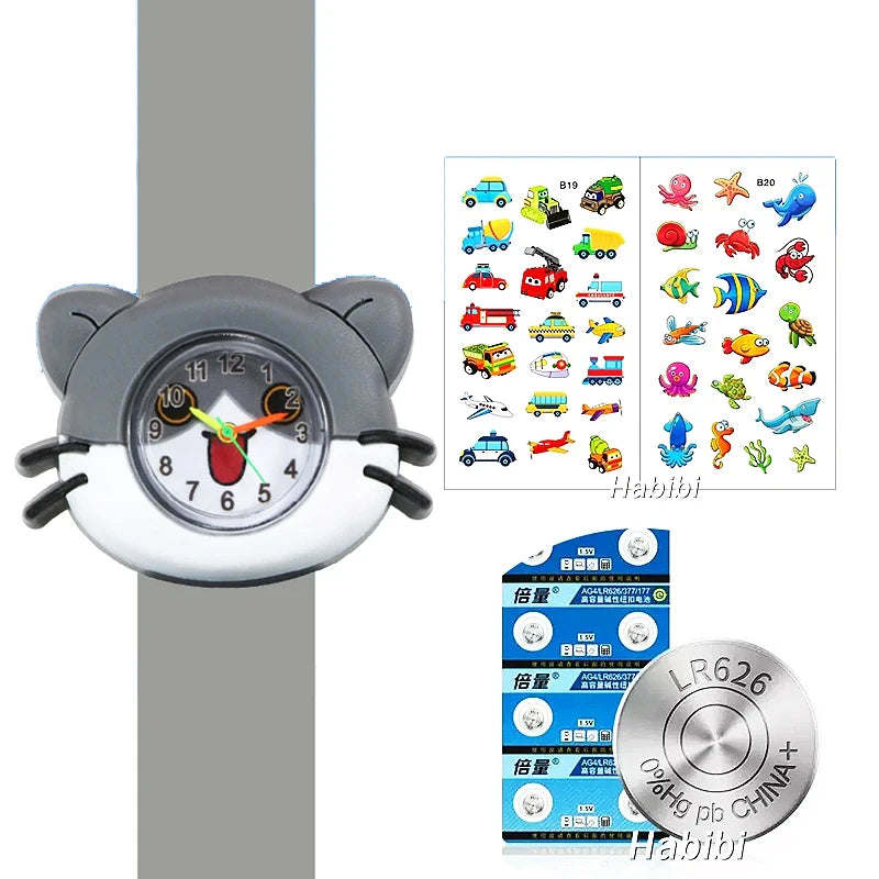 Slap Bracelet Clock Cartoon Kids Watches