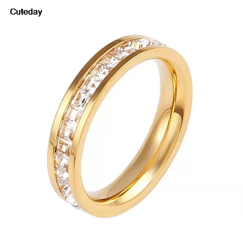 Stainless Steel 18 K Gold Plated Sun Rings