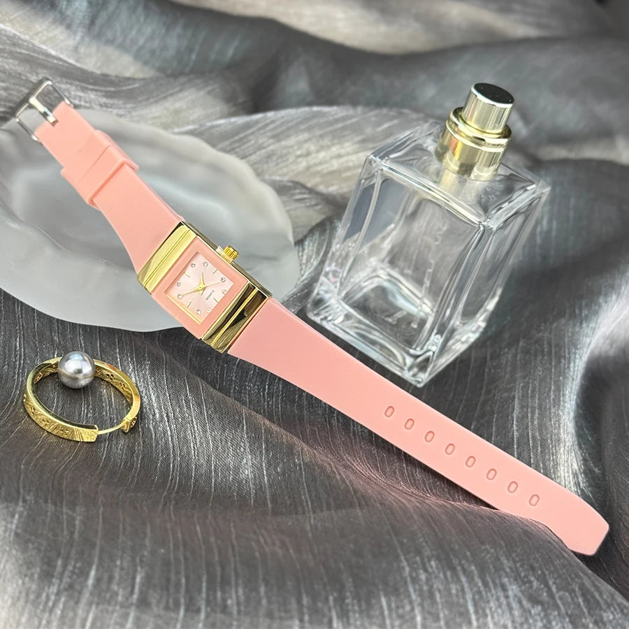 Square Silicone Quartz Small Watch