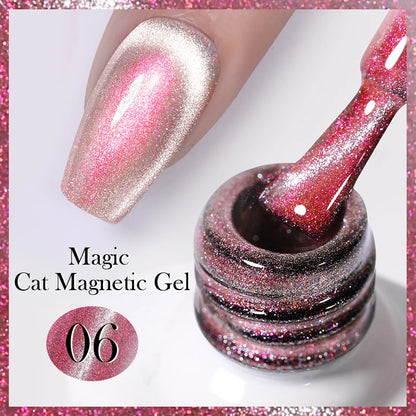 Sparkling Glass Bead Cat Magnetic Gel Nail Polish
