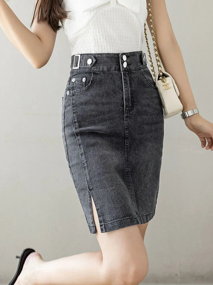 High Waist  Jeans Skirts Slim