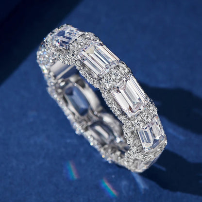 Huitan Geometric Fresh Style Charming Inlaid Shiny CZ Rings