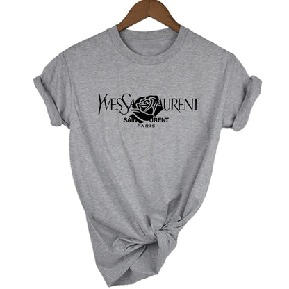 Alphabet Printed Short Sleeve T-Shirt