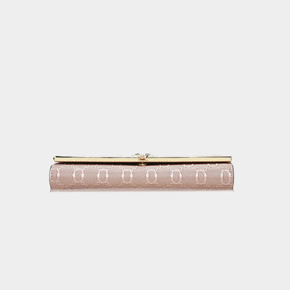 Split Leather Long Wallet Clutch Bag