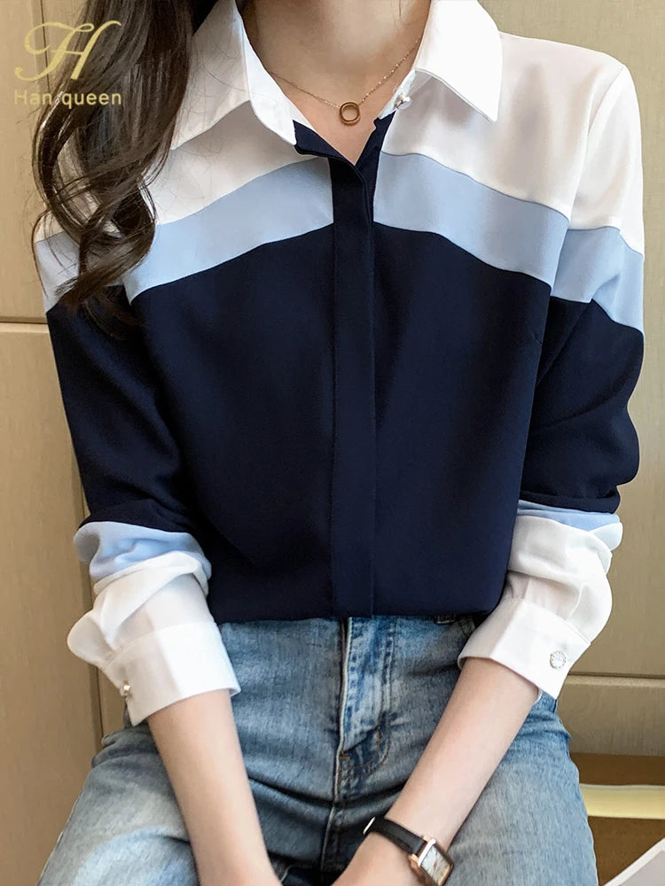Chiffon Long Sleeve Casual Blouse Shirts