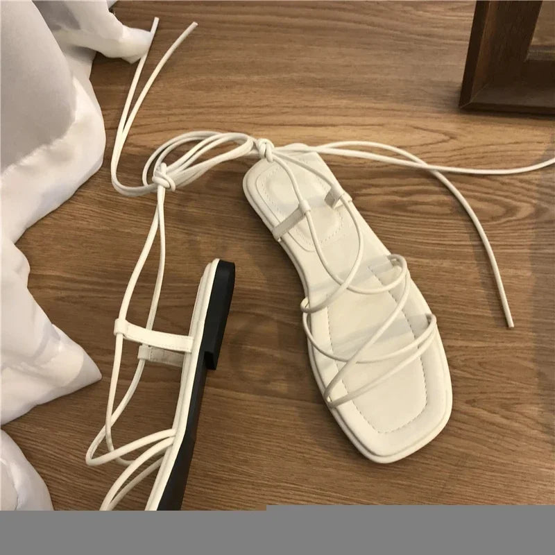 DANA Cross Lace Luxury Open Toe Sandale