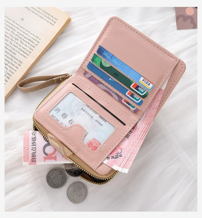 Cat Coin Short Wallet Leather Wallet