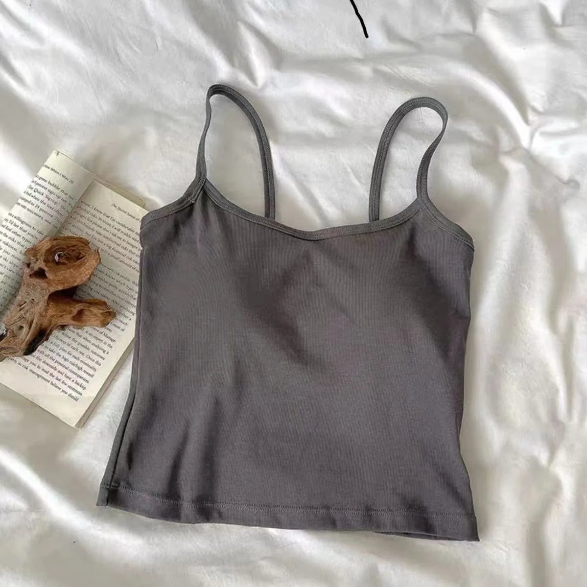 Spaghetti Straps Sleeveless Slim Cotton