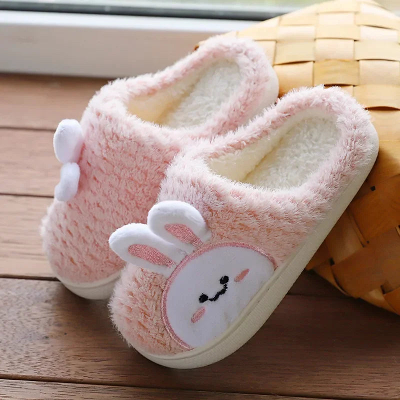 Furry Cute Flip Flops Rabbit Indoor Wooden Floor Warm Cotton Slippers