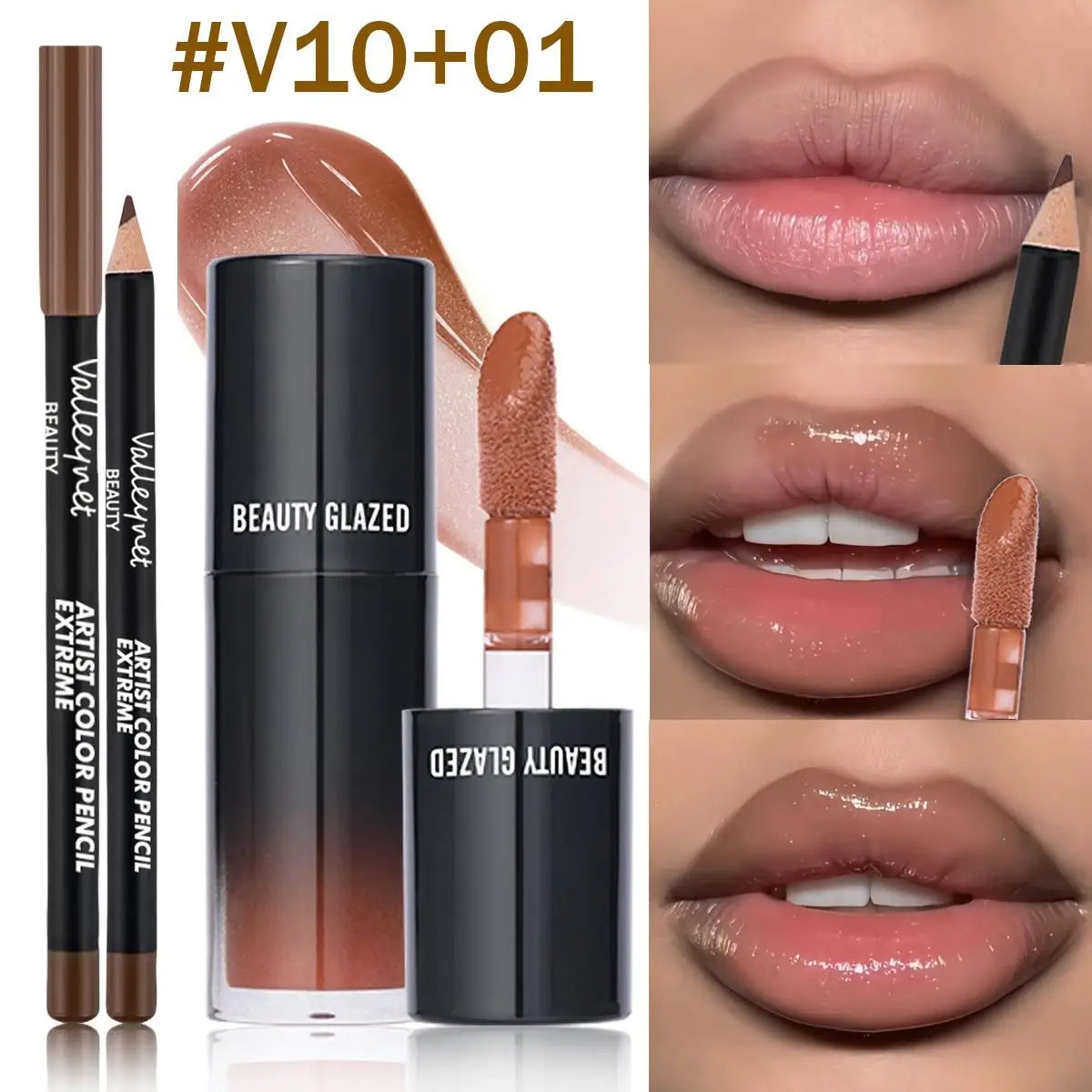 2-piece Lip Gloss and Lip Liner Nourishing and Moisturizing Set
